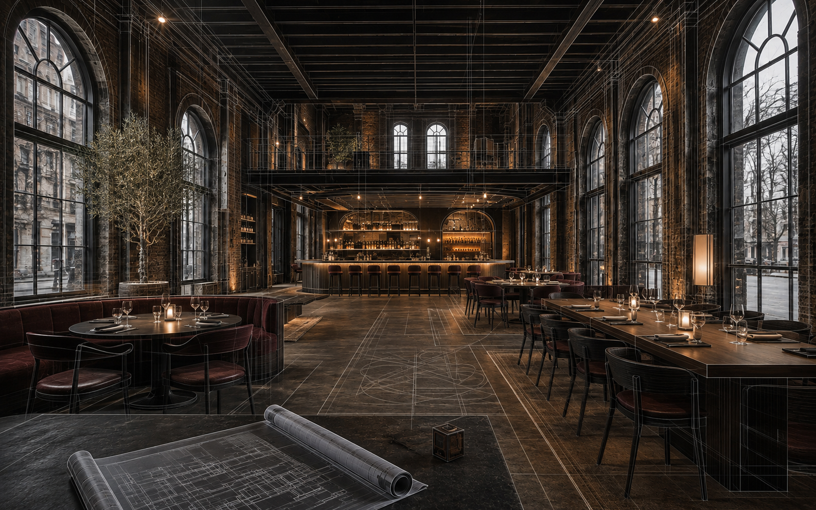 Commercial restaurant design visualization
